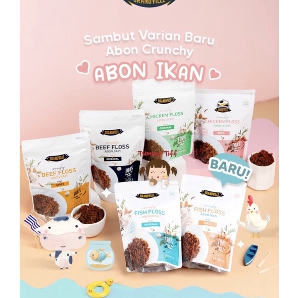

New Trend Grandville abon Original / abon anak No MSG halal mpasi Penambah Nafsu Makan Penambah Berat Badan BB Booster MPASI Bayi Anti GTM abon bayi non pengawet