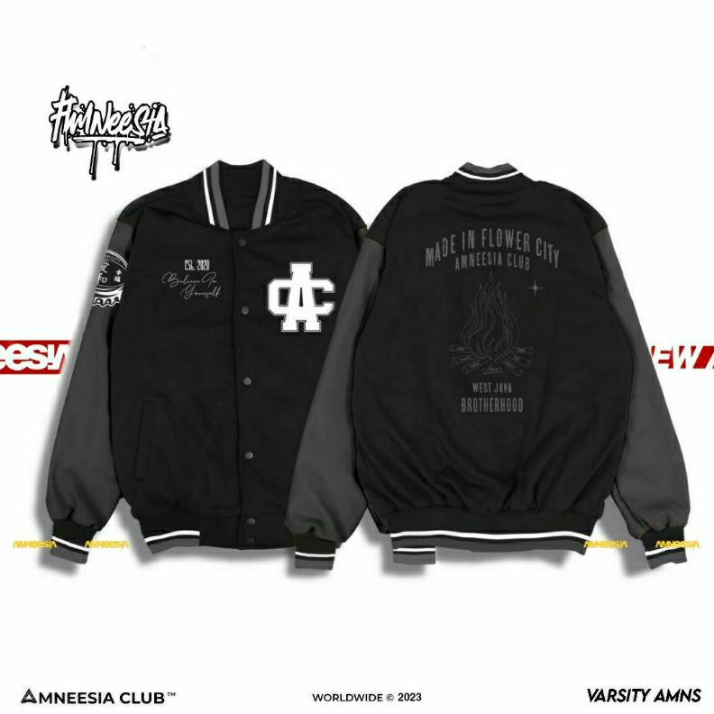 ✨12.12✨ NEW | AMNEESIA ORIGINAL VARSITY High Quality Premium Distro Bandung Pria & Wanita murah