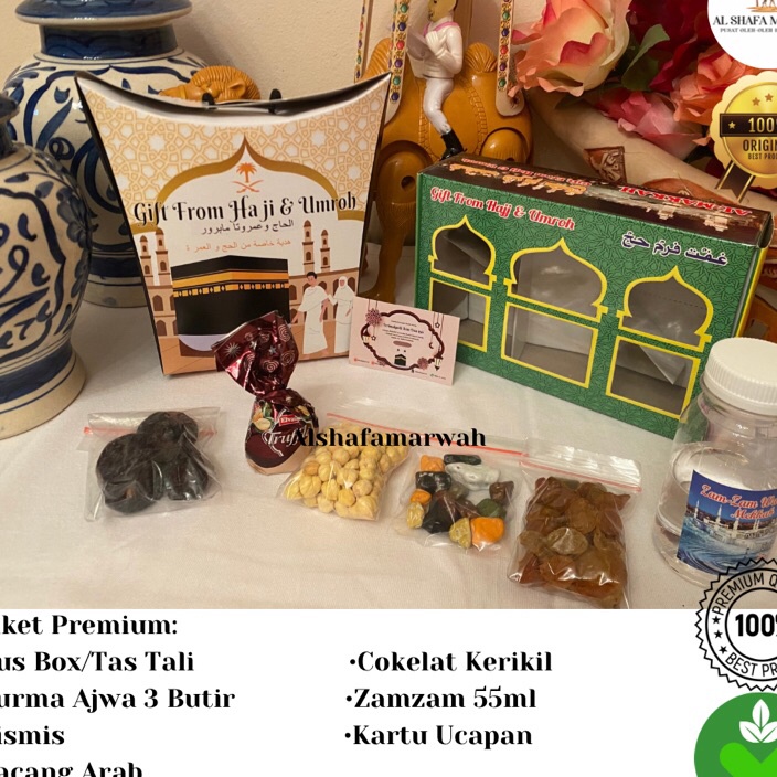 

QPSZ5993 【FSASH SALE】 Paket Oleh-Oleh Haji & Umroh Premium Kurma Ajwa / Kurma Nabi