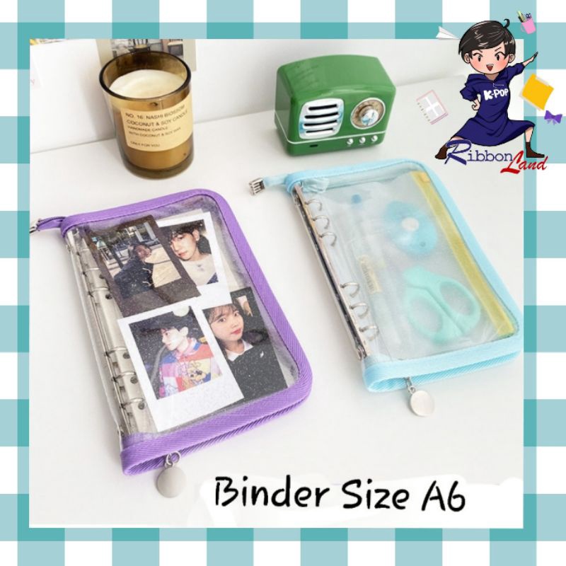 

12.12 Brands Festival A6 Binder Resleting Cover PVC Glitter Ring 6 Silver Seri Ayuri grosir
