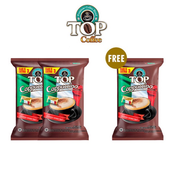 

VYNC3469 Dijamin Ori Top Coffee Kopi Instan Cappucino Pack 25 gr isi 6 + 3 pcs x3