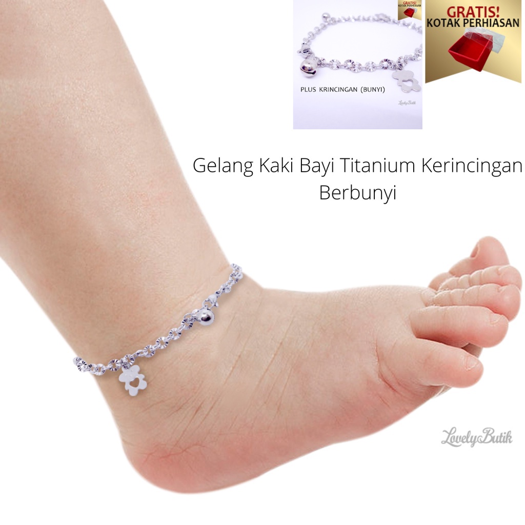 Terlaris Lovelybutik Gelang Kaki Bayi Perempuan Laki Laki Titanium Krincing Gelang Kerincing Berbuny