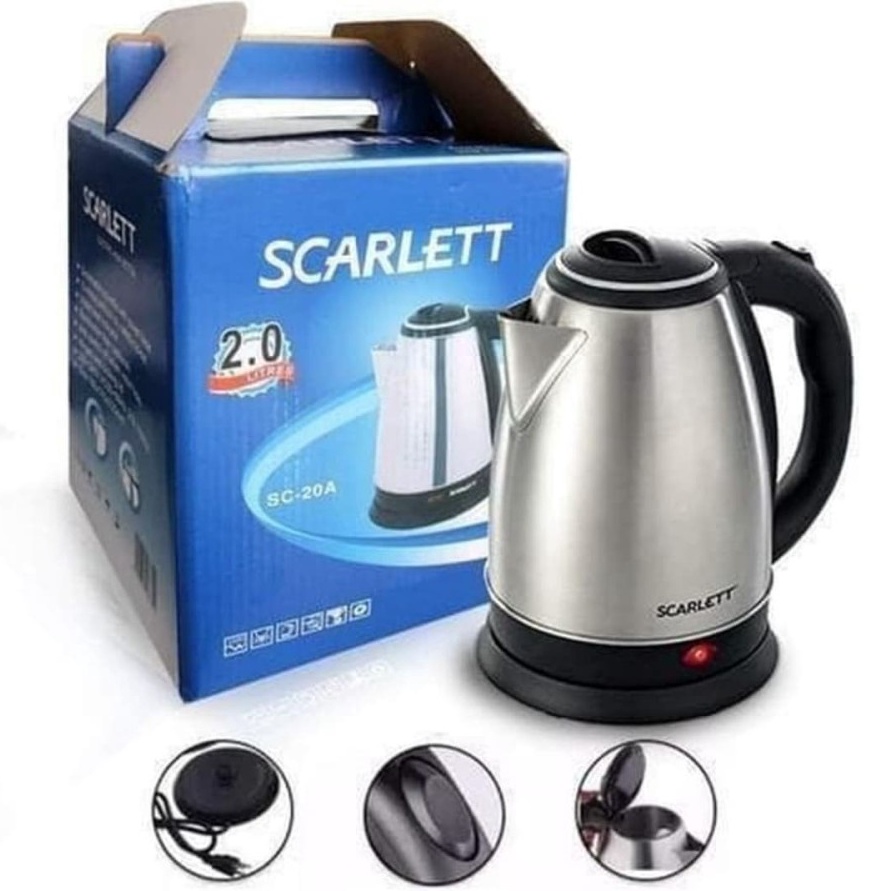 12.12 TEKO LISTRIK SCARLETT 2 LITER HIGH QUALITY/TEKO PEMANAS AIR/TEKO LISTRIK MURAH/ALAT PEMANAS AI