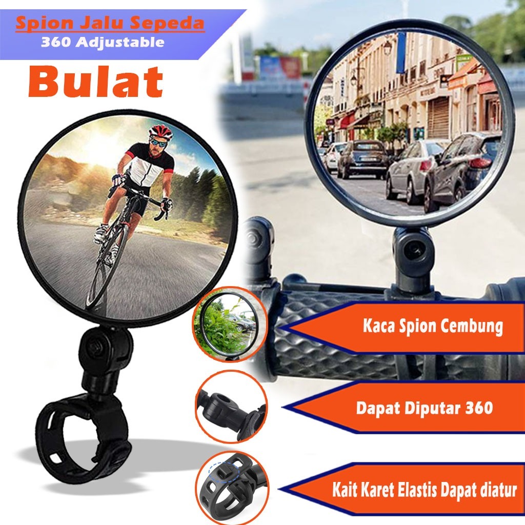 Kaca Spion Sepeda Universal Mirror Bike Fleksibel Gunung -  Spion Jalu Sepeda - Kaca Spion Cembung K