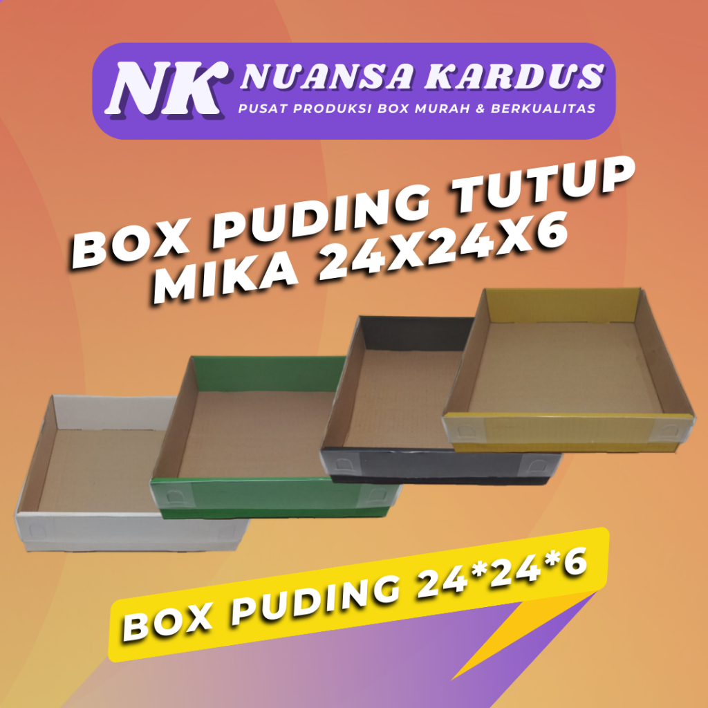 

Box Full Tutup Mika 24x24x6 cm / DIE CUT/ Box Puding Box Cake (10pcs)