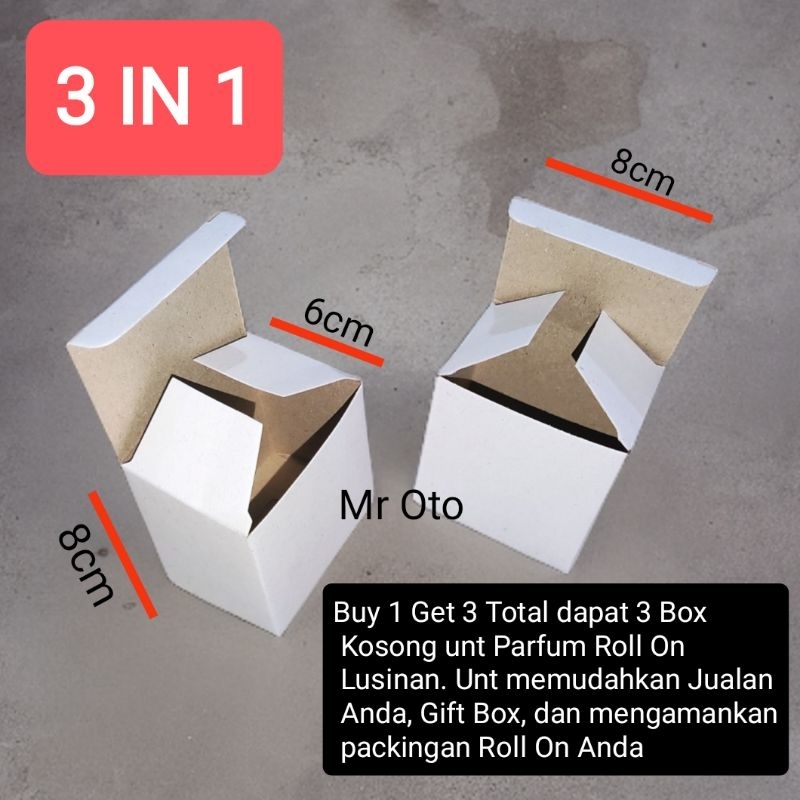 

(MIN 4PCS) (3PCS) Box Kosong Roll On Uk 8x8x6cmn untuk isi 12 pc Roll On