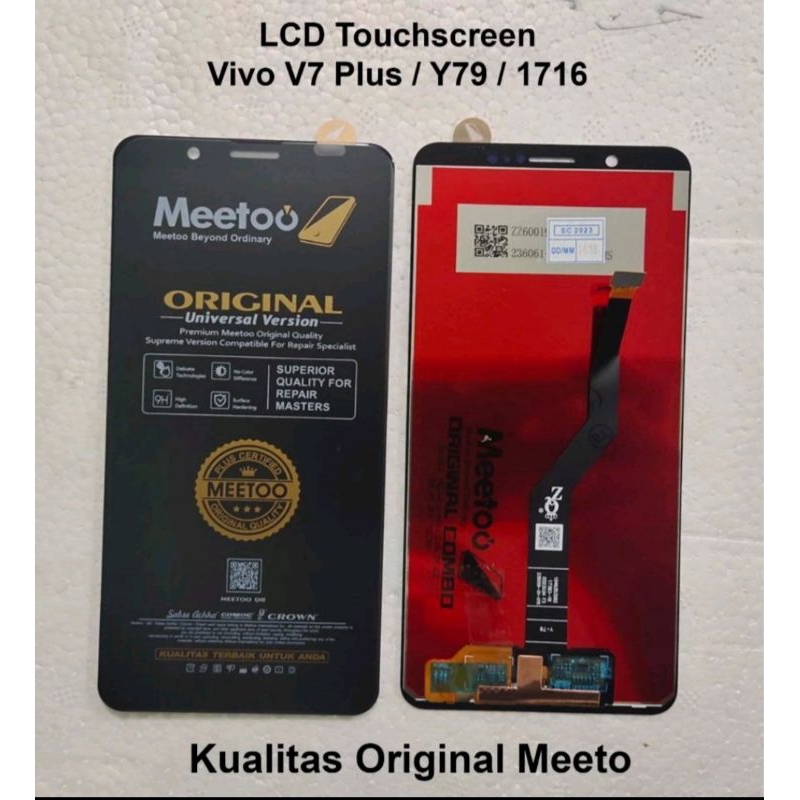 LCD Touchscreen Vivo V7 Plus/ Y79 / 1716 Hitam dan Putih Ori meetoo.