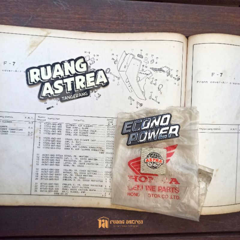 EMBLEM ECONO POWER SAYAP TEBENG ASTREA PRIMA 87102-GN5-900 ASLI ORI ORIGINAL