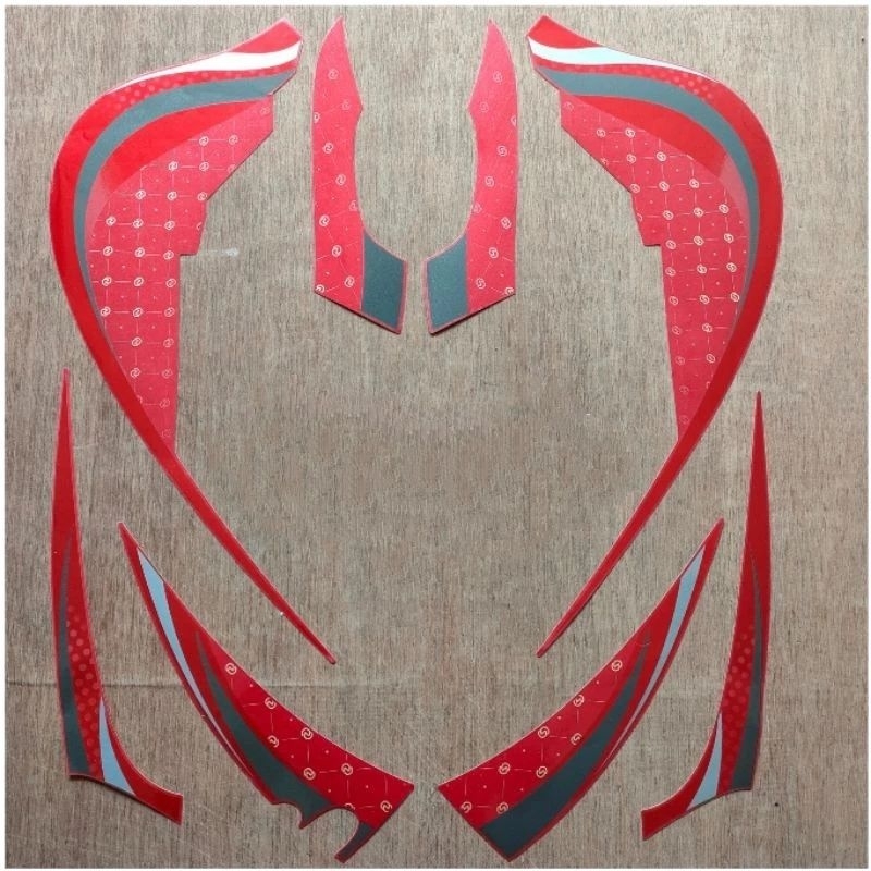 Striping sticker lis body honda scoopy fi stylish thn 2023 2024 merah doff