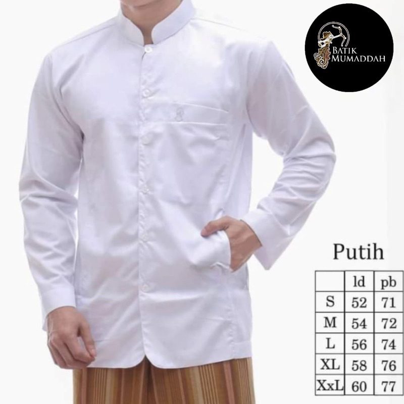 Baju muslim Koko habib haibah polos model ammu amu  Koko haibah terompah Koko polos Koko pria lengan