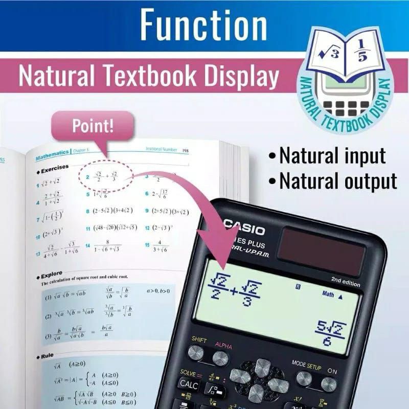 

LXX KALKULATOR SCIENTIFIC ILMIAH FX-991ES PLUS 2ND EDITION/KALKULATOR SEKOLAH/KALKULATOR KULIAH