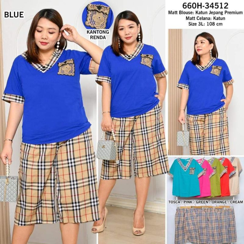 Setelan Kulot - Setelan wanita - Set celana - Setelan Jumbo - Setelan Katun Jepang