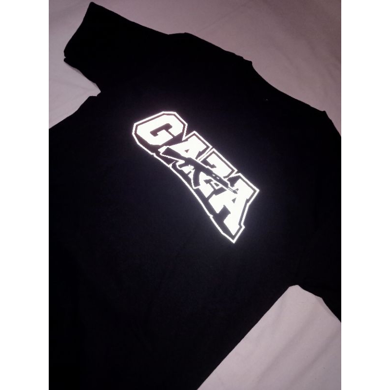 T-SHIRT GAZA ZMN 14 MENYALA PUTIH