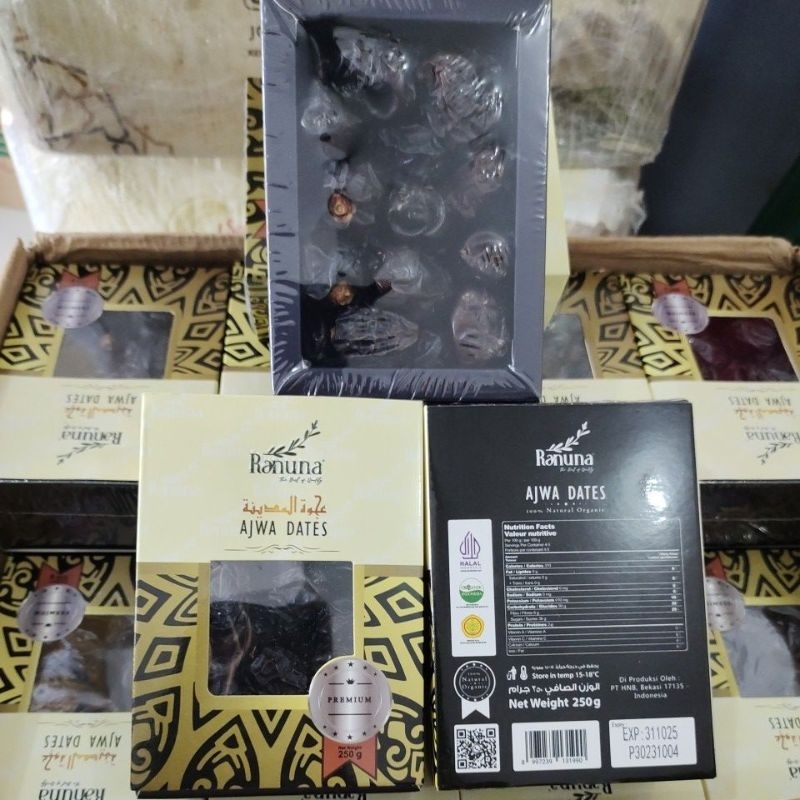 

Ajwa Madina asli original organic 250gr, kemasan sesuai foto bukan curah