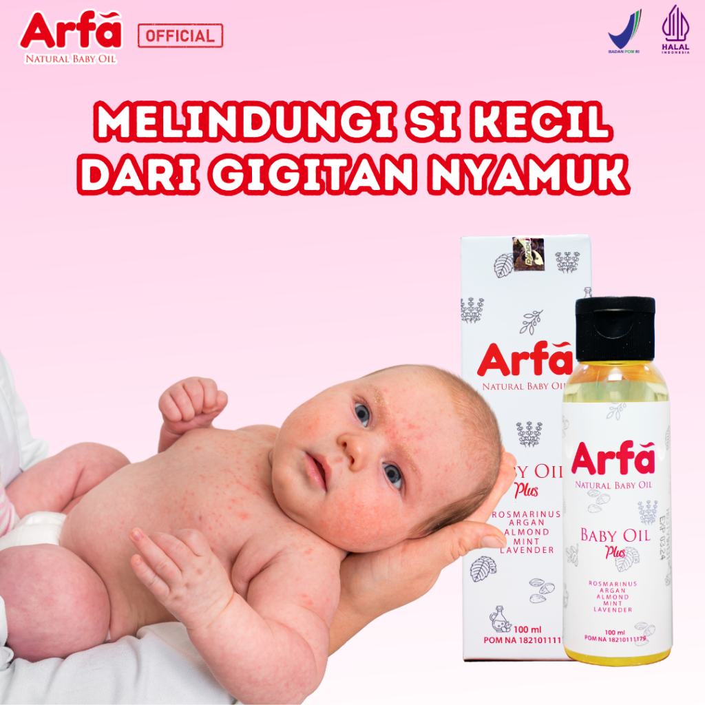 Arfa Baby Oil Minyak telon alami untuk kulit bayi sensitif | Melindungi dari gigitan nyamuk | 1 Box