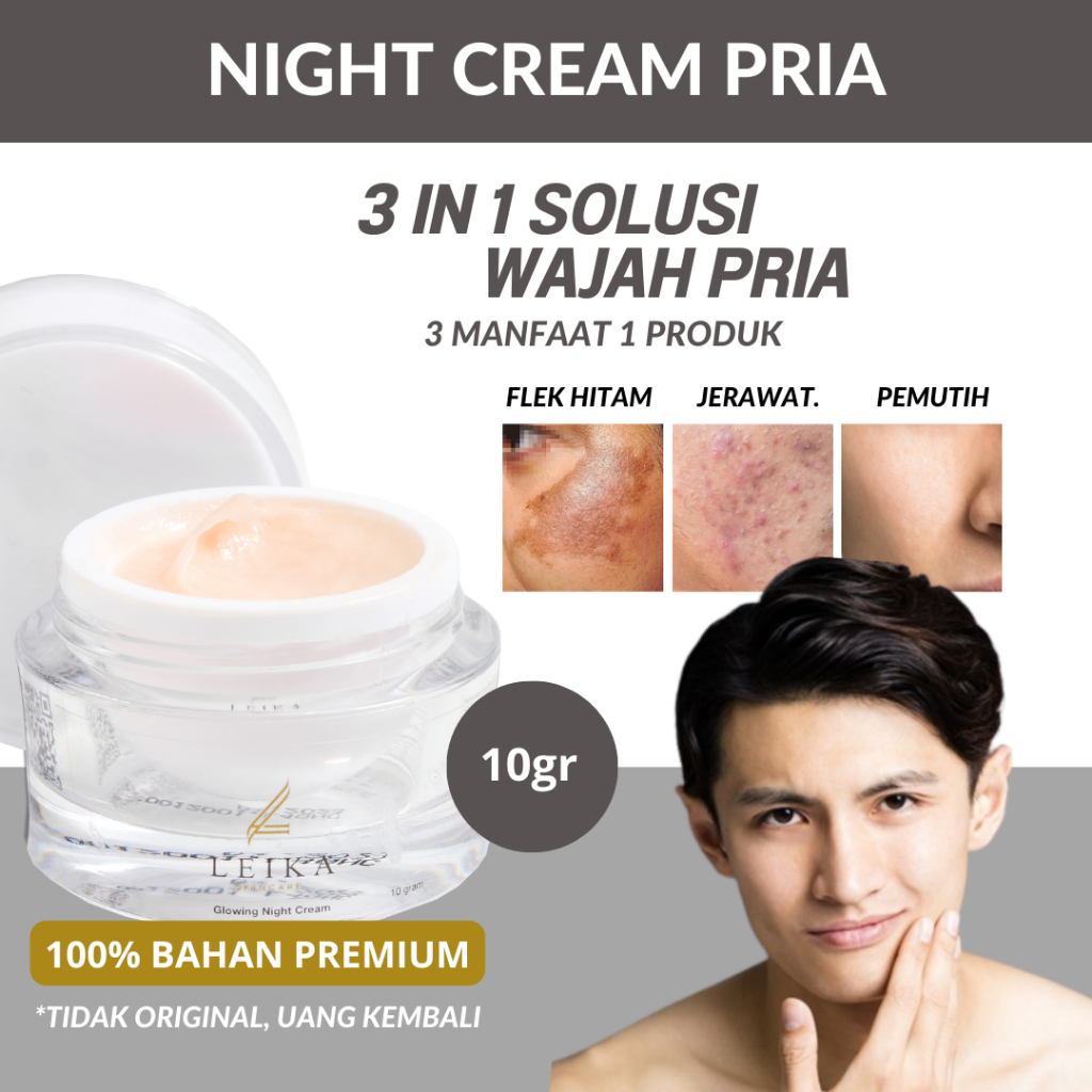 AMPUH Krim Wajah Pria Terbaik BPOM Crem Permanen Memutihkan Wajah Pria Pemutih Kulit Wajah Berminyak