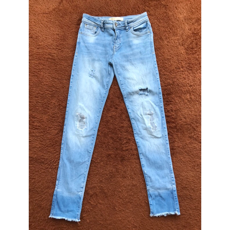 Celana cewek Zara denim Z1975 ledies ripped jeans used.PL