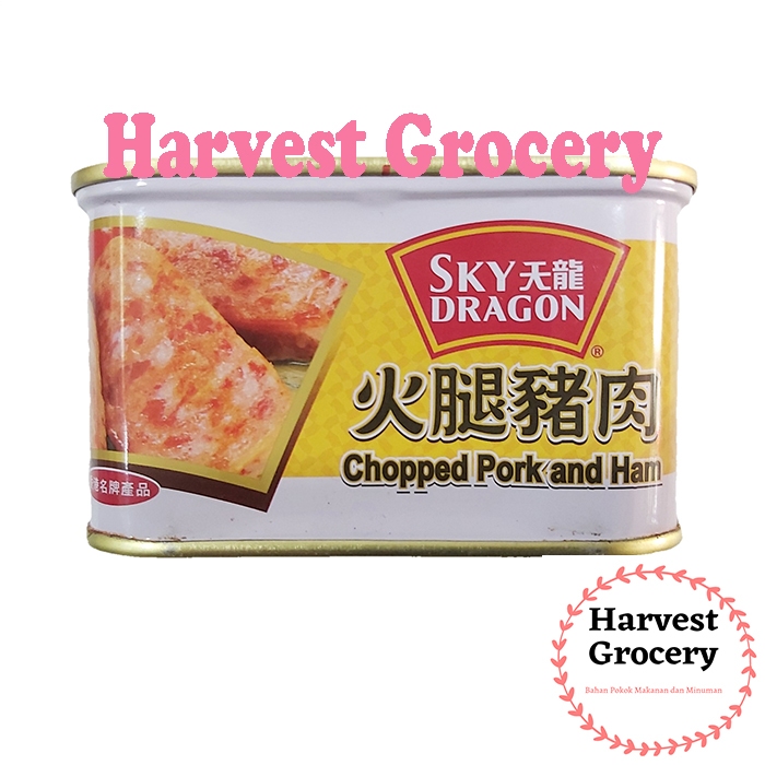 

Sky Dragon Unsalted Chopped Pork and Ham / Babi Luncheon Maling / Daging Babi Kaleng 198 Gram