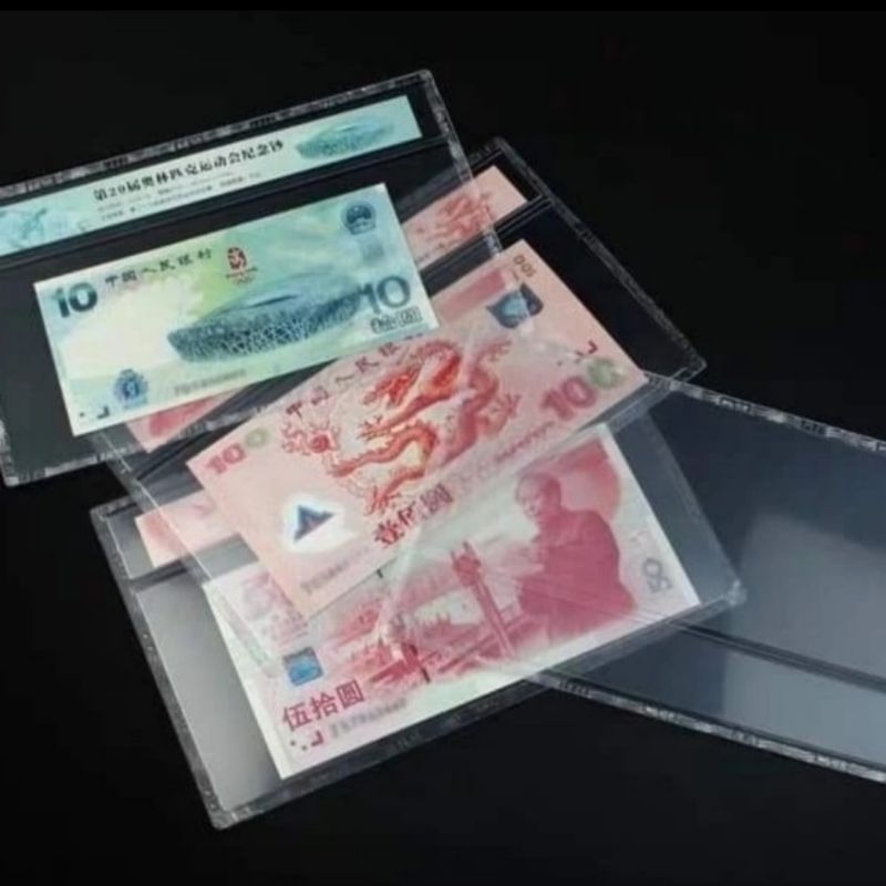 

Plastik mika pelindung uang kertas perangko model pmg 144 x 208 mm bijian eceran