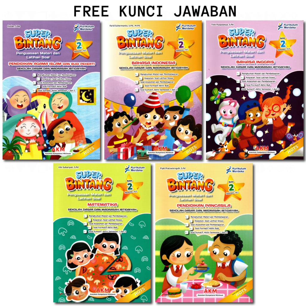 LKS / MODUL / AKM / LATIHAN SOAL SUPER BINTANG KURIKULUM MERDEKA KELAS 2 SD