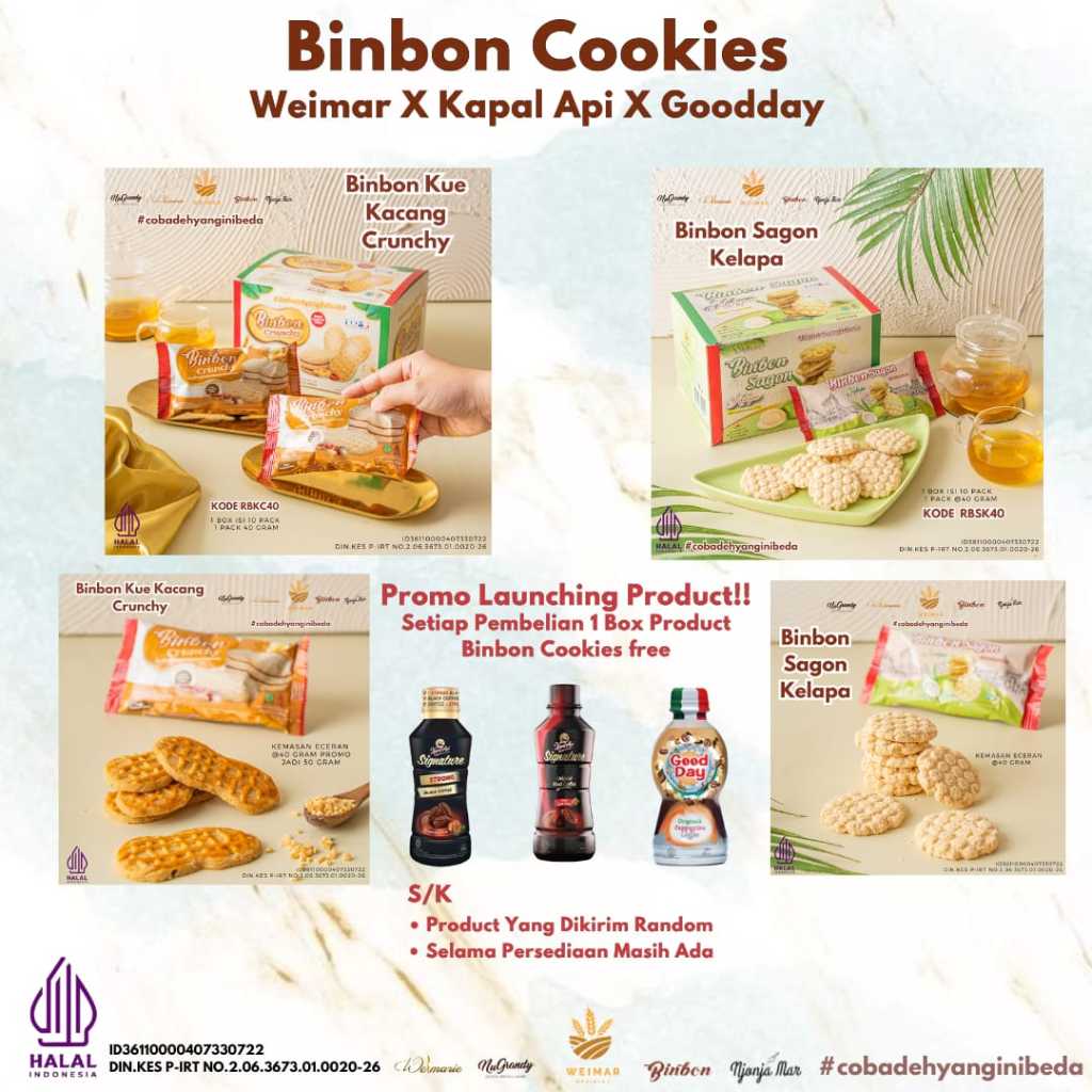 

Binbon Cookies Kue Kacang Sagon Kelapa Innerbox Series / BOX Weimar