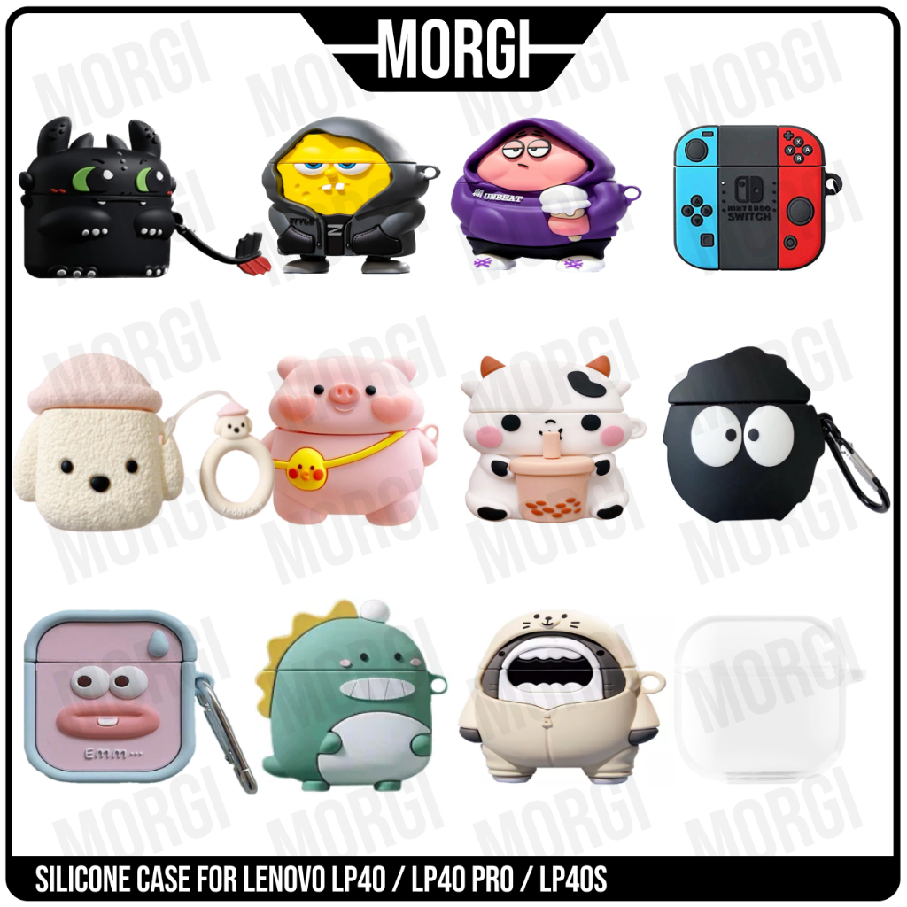Case Lenovo LP40 LP40 PRO LP40S Casing Silicone Silikon LP40Pro Lucu Polos Clear Karakter Kartun 3D