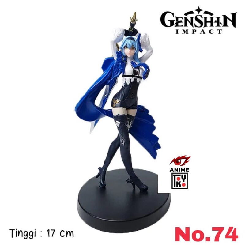 ACTION FIGURE game genshin impact eula with swords BLUE dress