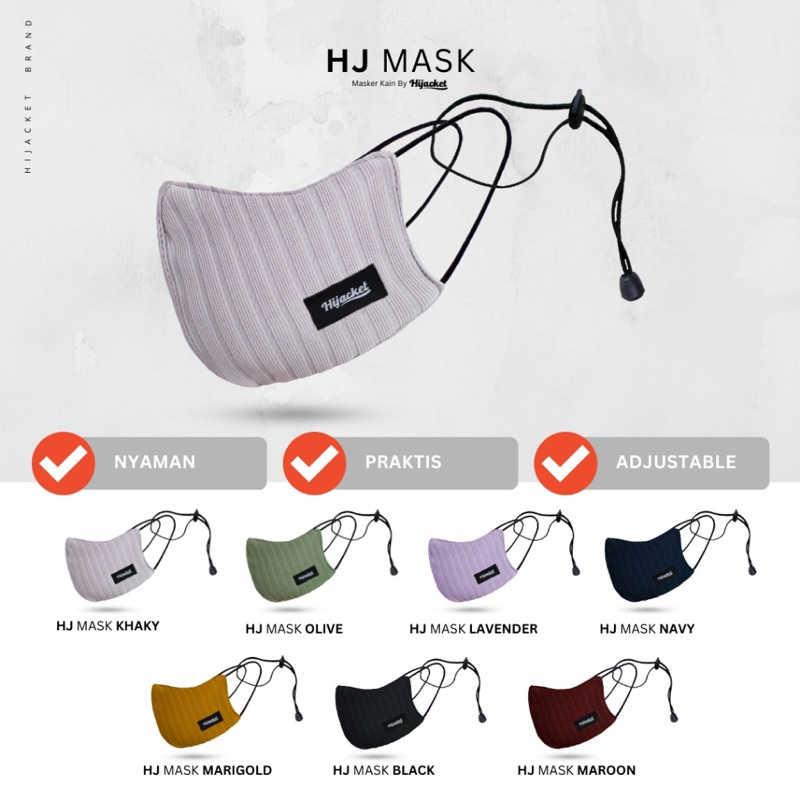 HJ MASK BY HIJACKET MASKER PRIA WANITA EARLOOP HEADLOOP NON MEDIS MICRO MASKER HIJACKET