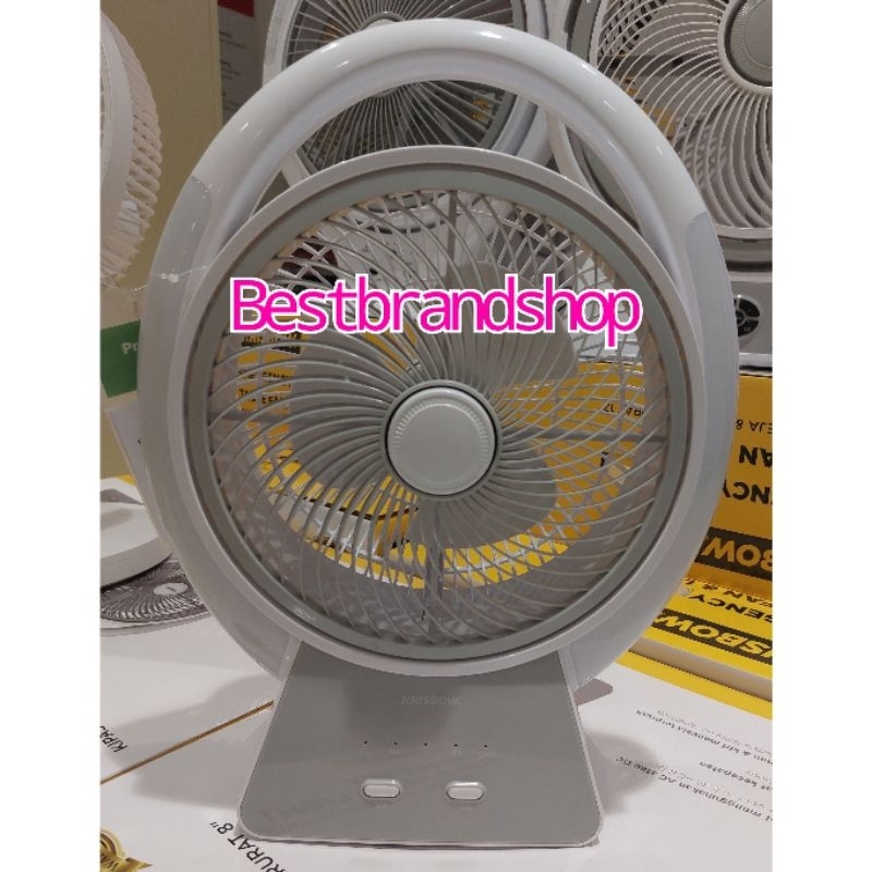 KRISBOW KIPAS ANGIN MEJA RECHARGEABLE 8 INCI EMERGENCY BOX FAN 8 INCI