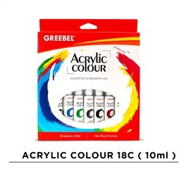 

GREEBEL Cat Akrilik / Acrylic Colour / Acrylic Paint 10ml (18pcs/box)