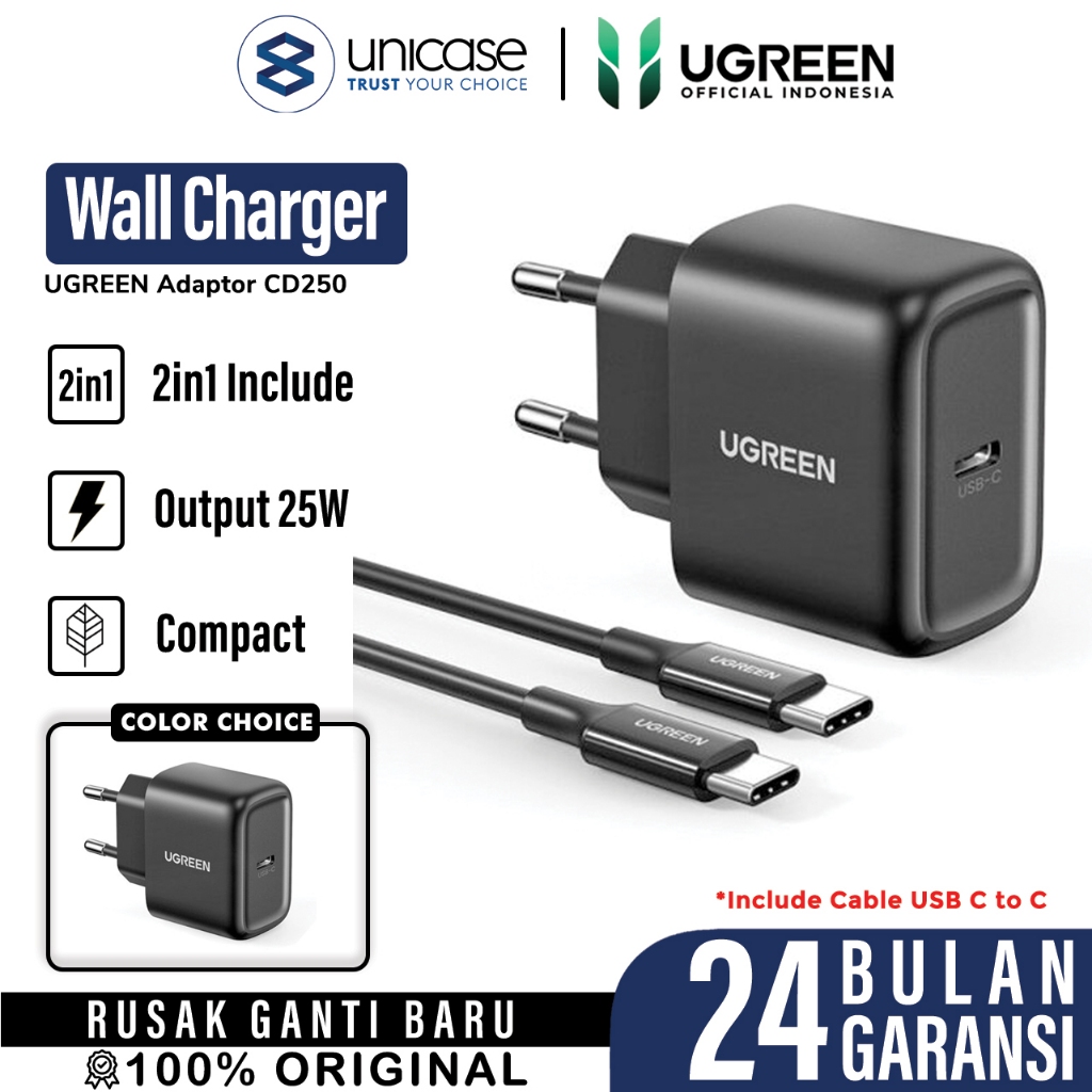 Wall Charger Adaptor USB Type-C UGREEN 25W Mini PD QC Fast Charging