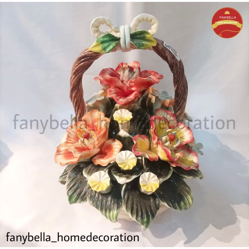 bunga capodimonte/ bunga keramik / pajangan ruang tamu / hiasan ruang tamu / dekorasi rumah / pajang