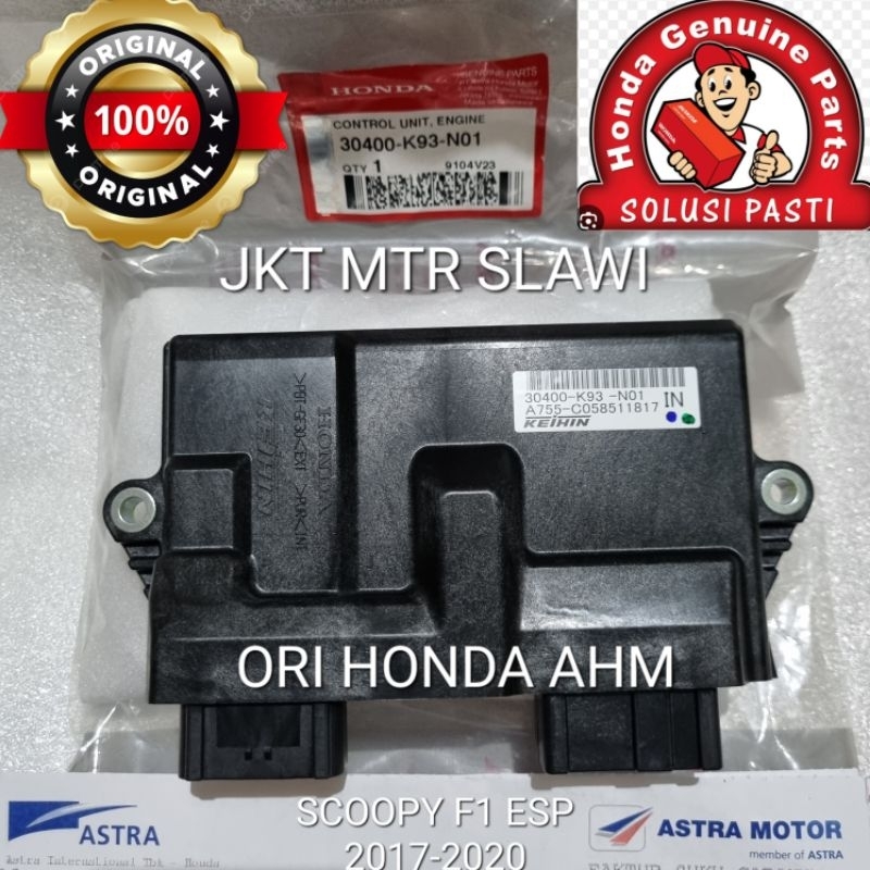 30400-K93-N01 ecu ecm new scoopy f1 esp stylish 2017-2020, scoopy ban donat ori honda ahm, asli hond