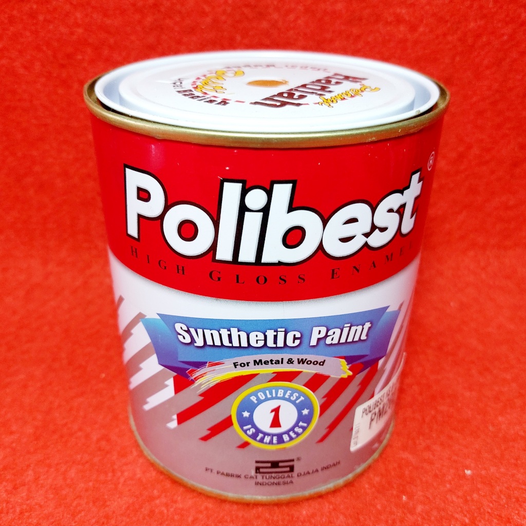 Cat Emas Polibest Cat Minyak Warna Emas 1 Kg Kaleng Kecil - ½ Duco Kuning Metallic