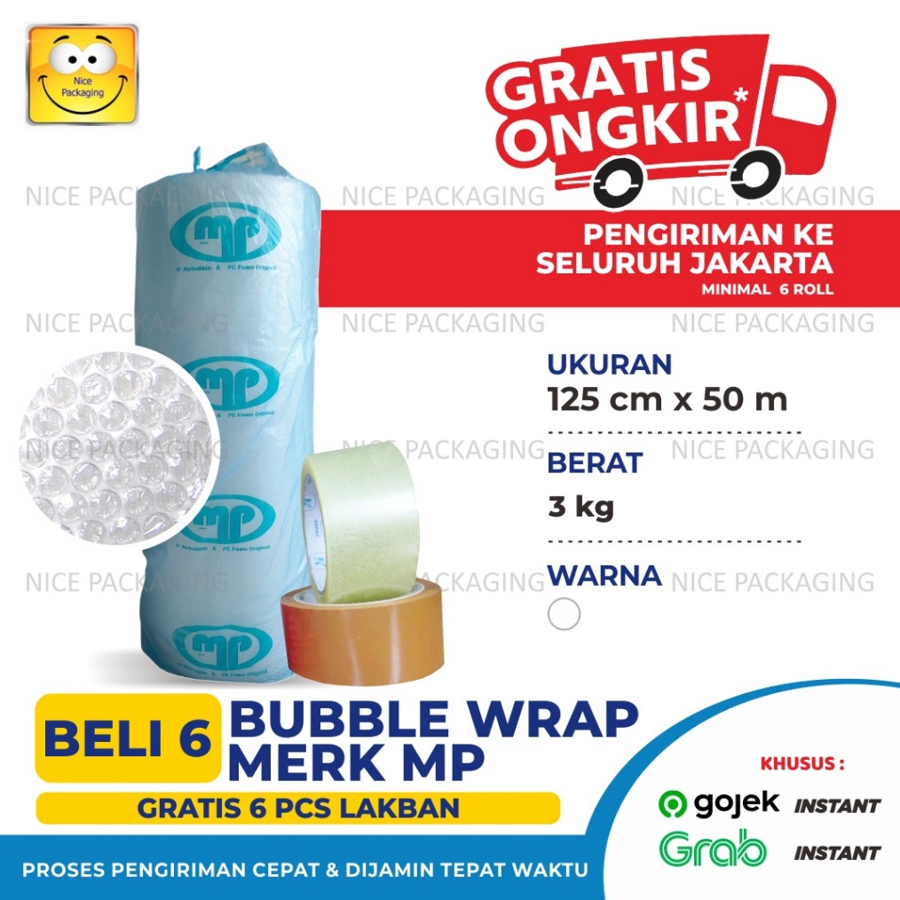 

✨MEN SALE✨ [MP] Plastik Bubble bening uk125cm x 50Mtr / bubble wrap bening / bubble wrap / bubble wrap roll / bubble mulia pack / bubble muliapack / bubble MP / bubble gas !!