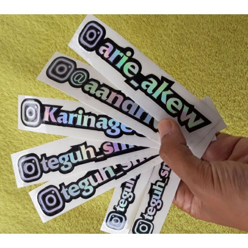 

sticker nama ig custom hologram