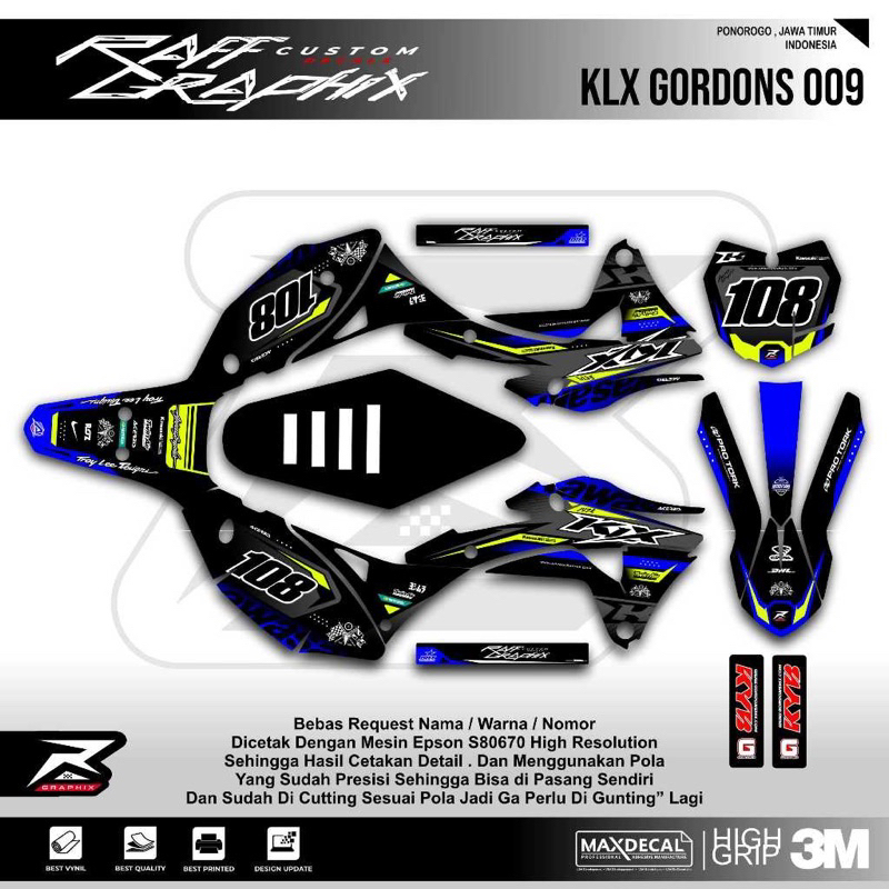 decal klx gordon keren- decal sticker gordon -sticker sticker sticker