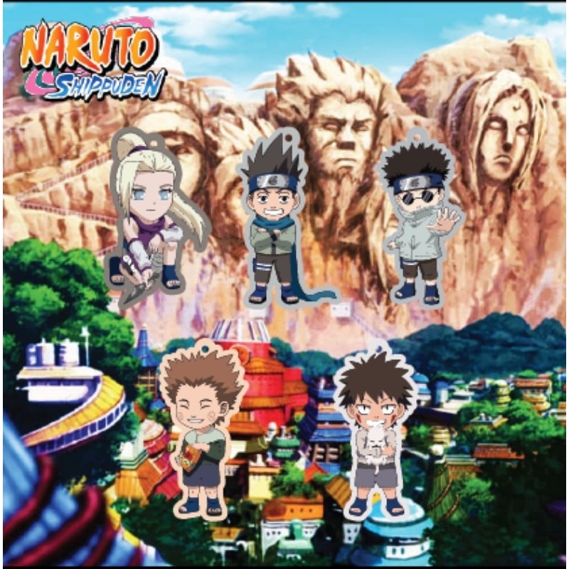 Gantungan Kunci/Keychain Acrylic Karakter Anime Naruto Shippuden | Ino | Konohamaru | Shino | Choji 