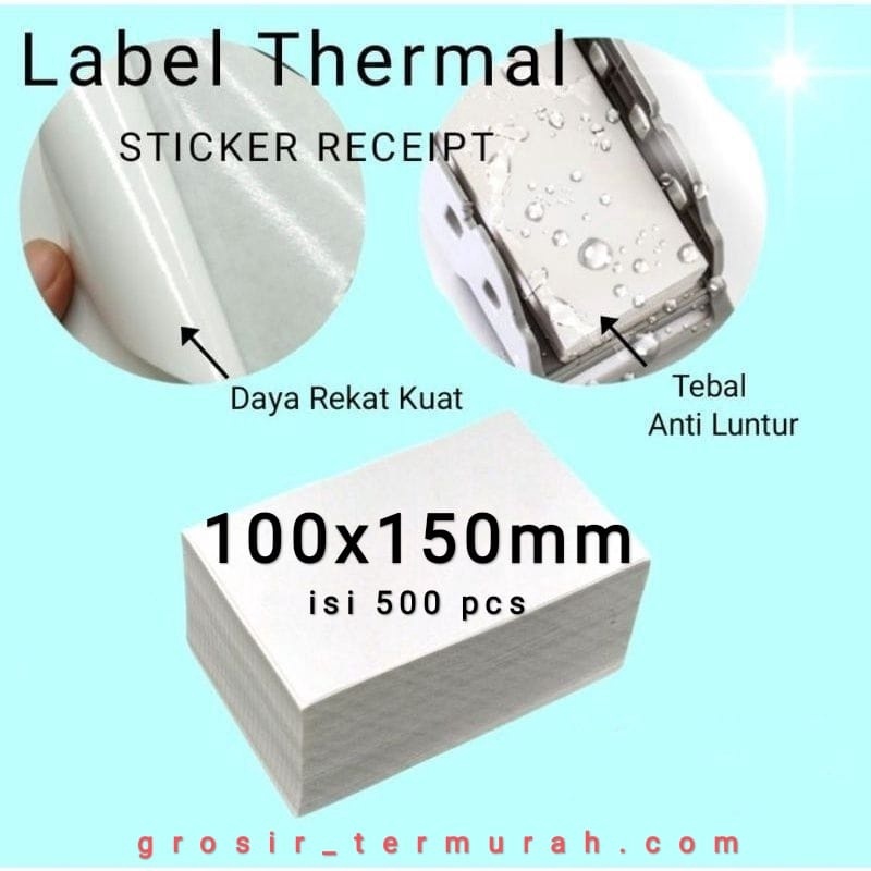 

STAR BRANDS Kertas Thermal Label Lipat Barcode 100x150 A6 Isi 500 Pcs !