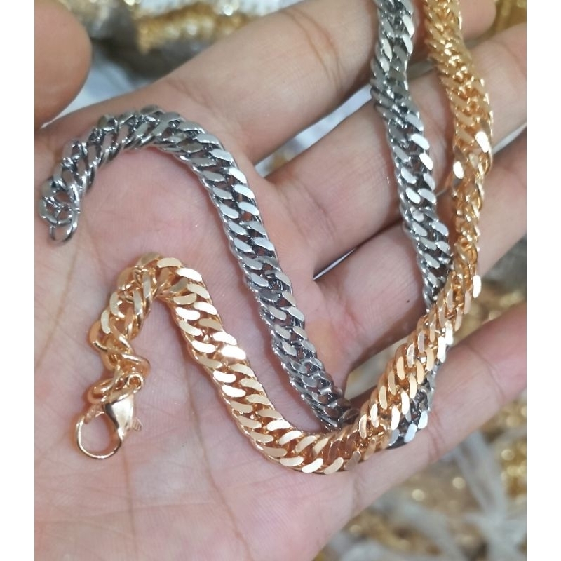 Gelang tangan rantai dewasa xuping uk17cm berlapis emas