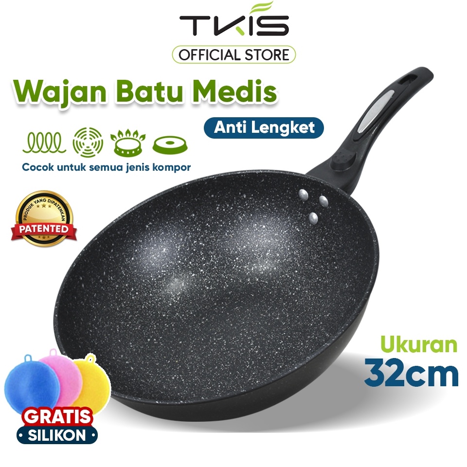 Paling Dicari.. TKIS Wok Pan Anti Lengket 32cm Panci wajan Penggorengan Anti Lengket TK-822