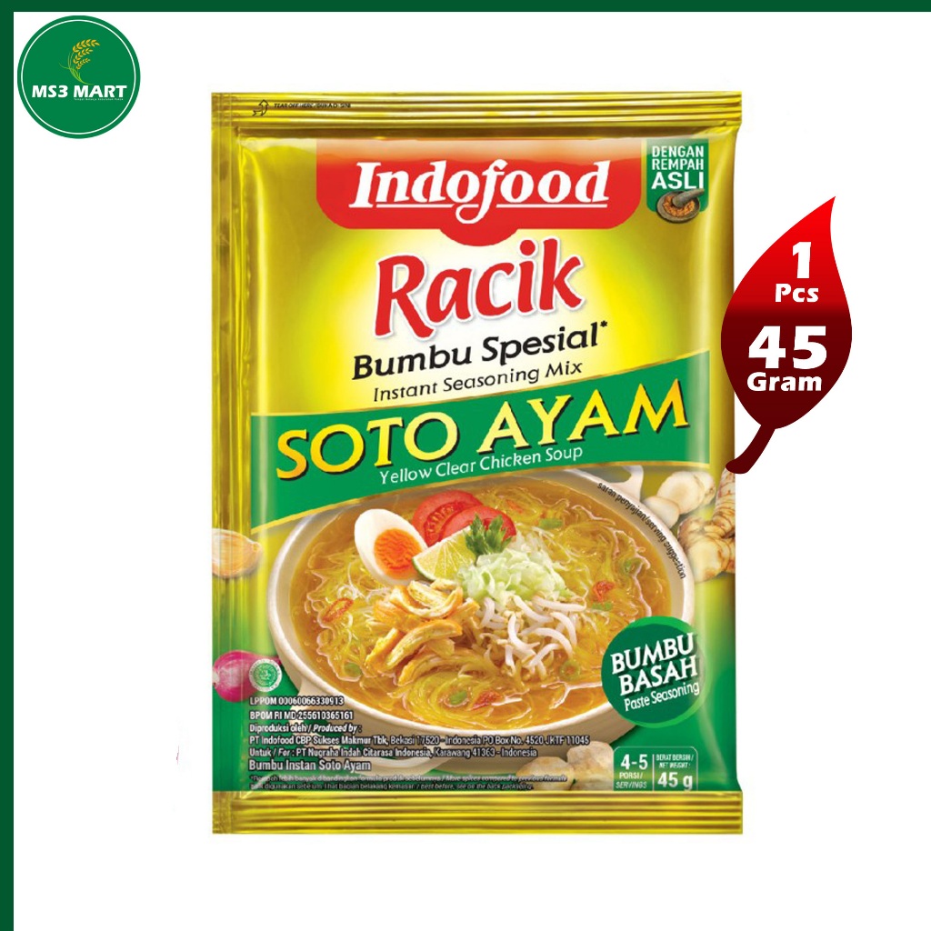 

Indofood Racik Bumbu Spesial Soto Ayam 45 Gram 1 Pcs | MS3 Mart
