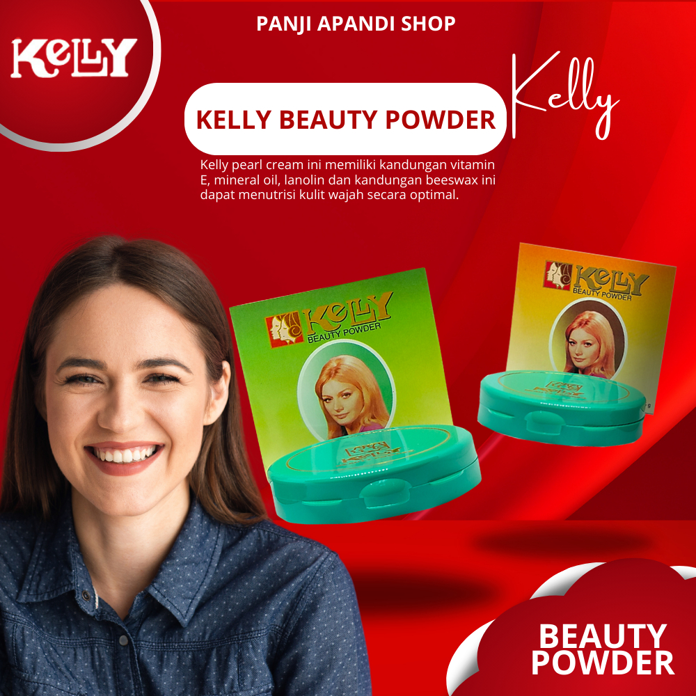 Kelly Beauty Powder Compact Natural Kuning Langsat - Bedak Padat BPOM, Tahan Lama, & Halus di Wajah