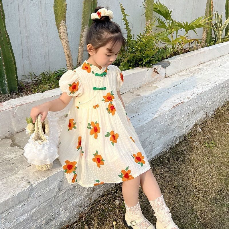 Dress Anak Perempuan Cheonsam Retro Line Shanghai