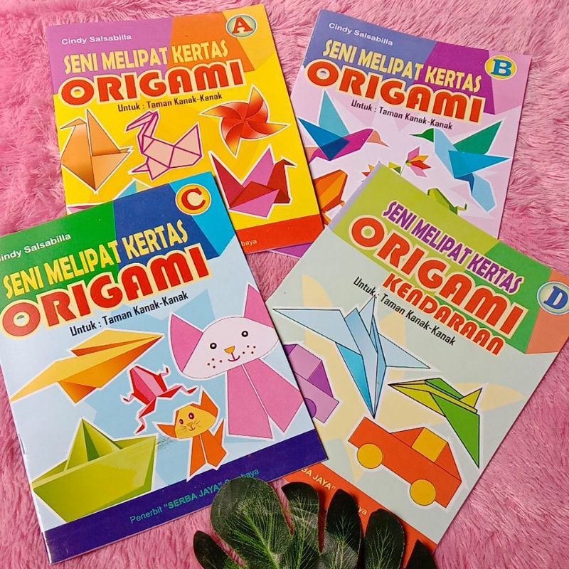 Buku seni melipat kertas ORIGAMI bahan kertas HVS terbaru Paud TK SD