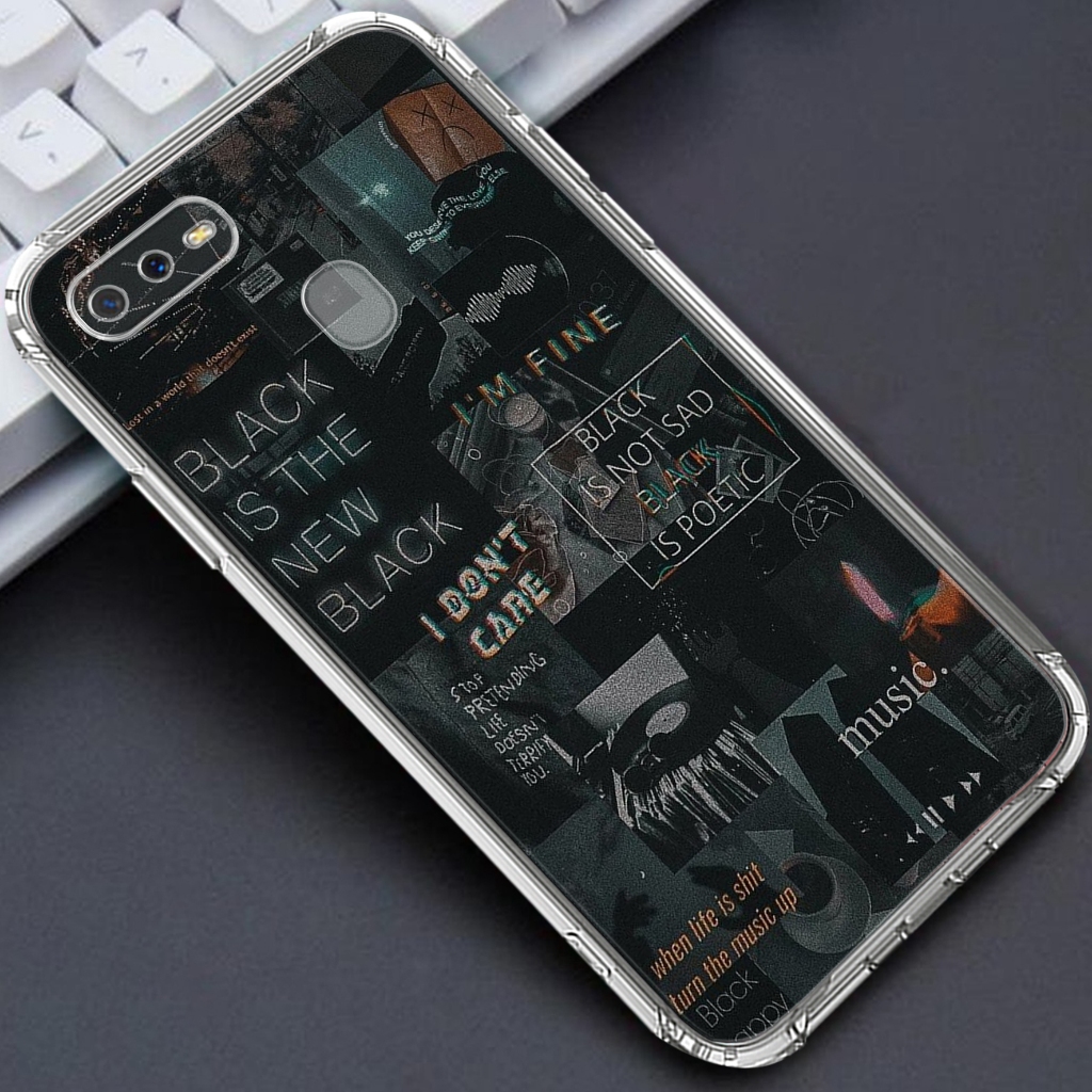 Softcase OPPO A5S /OPPO A12/OPPO A7  - Clear Case  MOTIF  ( ESTETIK ) - Anticrack - Case Bening - So