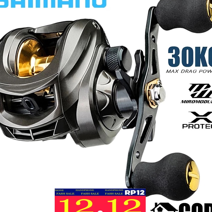 Terlaku. SHIMANO Fishing Reel Fishing Rod Set Pancing BC Reel 7.2:1 Metal Fishing Reel Max Drag 8kg 