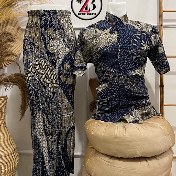 Terkini Batik Couple Rok Plisket Couple Kemeja Batik Couple Rok Kebaya Couple Bawahan Kebaya.