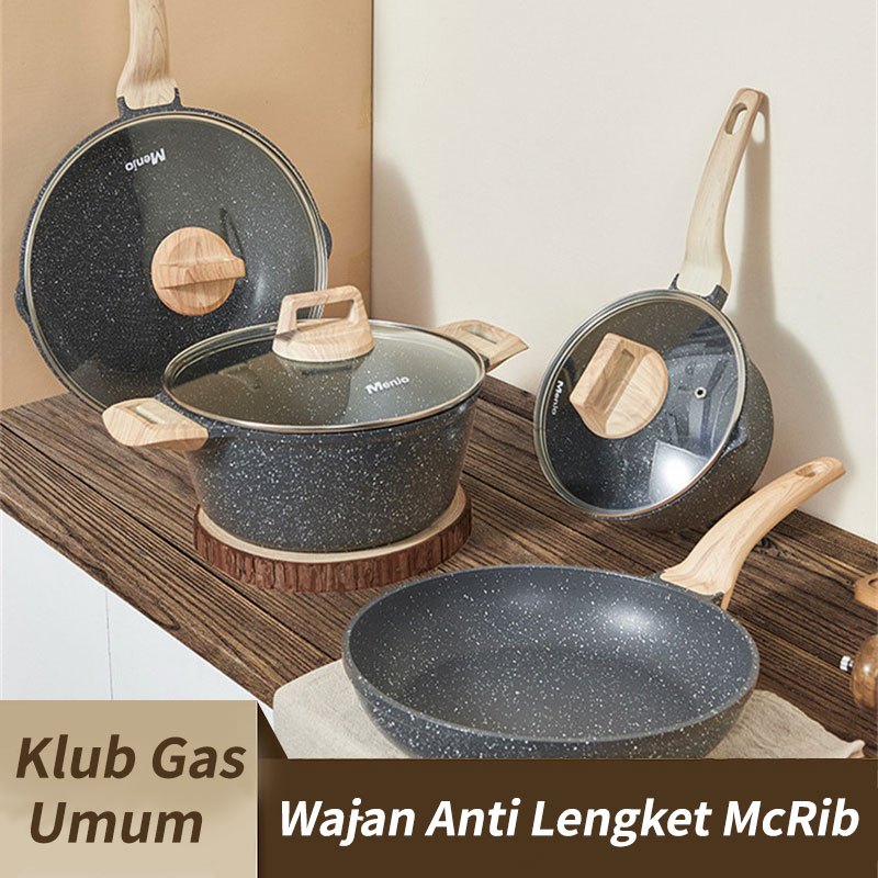 Antilengket Peralatan Masak 7PCS Peralatan Dapur Hitam Wajan Anti Lengket Set Panci Dan Wajan Untuk 