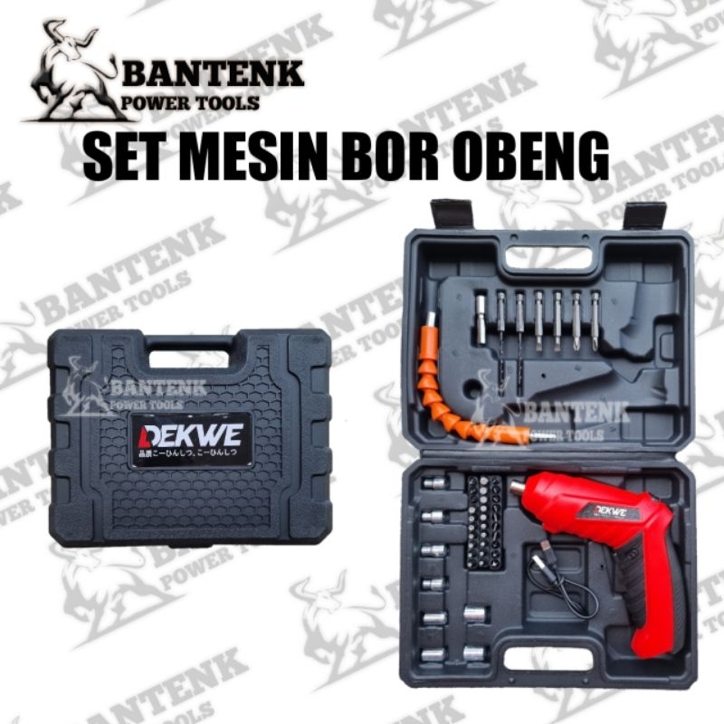 BOR OBENG SET DEKWE MESIN BOR OBENG 4.2V BOR BOTOL MINI